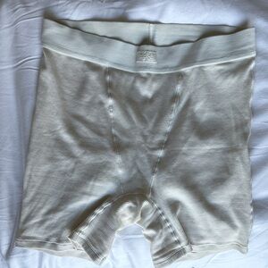 White SKIMS Ribbed Boxer Briefs